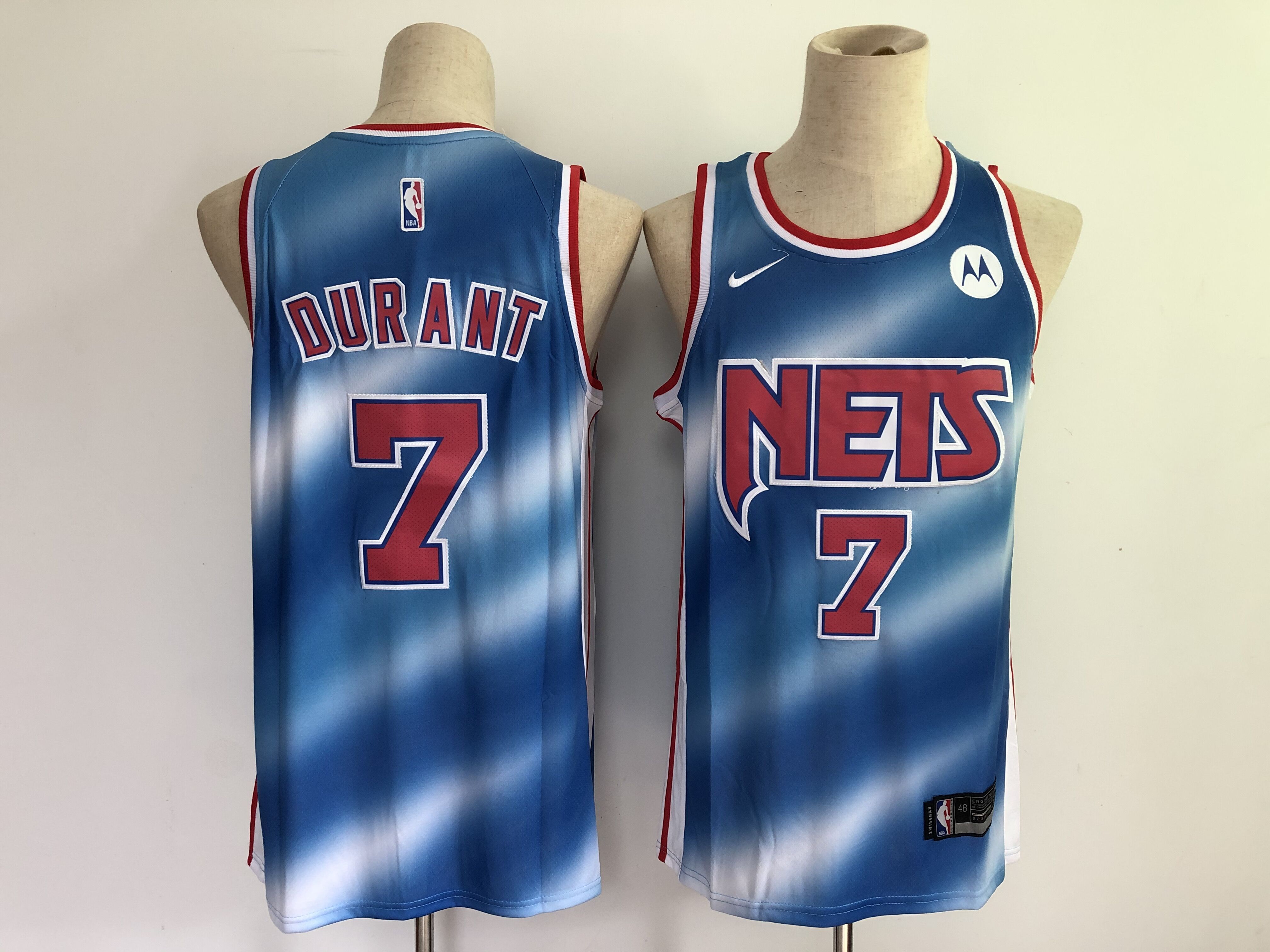 Men Brooklyn Nets 7 Durant Blue 2021 Nike Game NBA Jersey